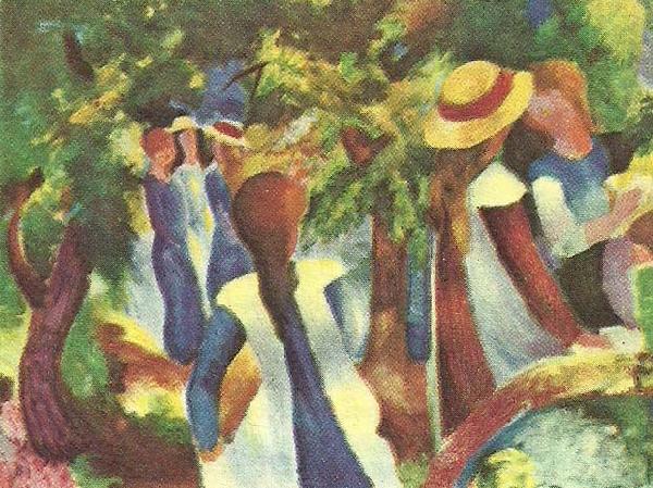 August Macke flickor under trad